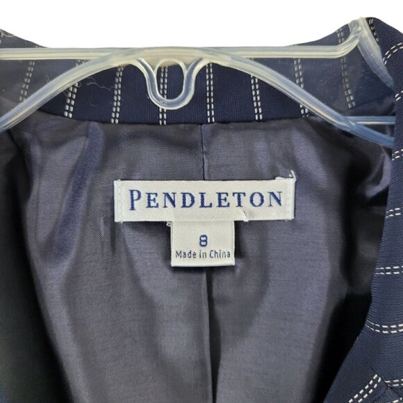 Pendleton Women's Blazer Suit Separates Navy Blue Striped Size 8 Career Office - Picture 3 of 10